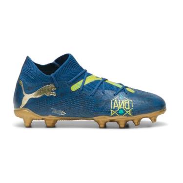 Imagem de PUMA Tênis infantil unissex Future Match Firm Artificial Ground, Sailing Blue-marine Blue-Pelé Yellow-Grassy Green-Gold, 2 Big Kid