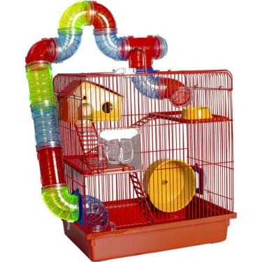 Imagem de Gaiola Para Hamster Jel Plast Tubo Super Luxo 3 Andares - Jelplast, Ve