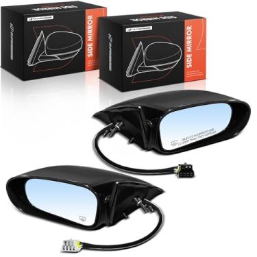 Imagem de A-Premium Par (2) espelhos retrovisores elétricos do lado do motorista e do passageiro - compatível com Mitsubishi Eclipse 1995-1999 e Eagle Talon 1995-1998 - Espelho retrovisor externo externo preto