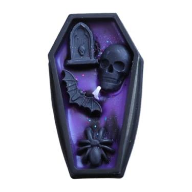Imagem de Vela de aromaterapia, velas em forma de caixão | Caixão de decoração perfumada para Halloween, mulheres, homens, cozinha, quarto, apartamento, mesa, festa, aniversário