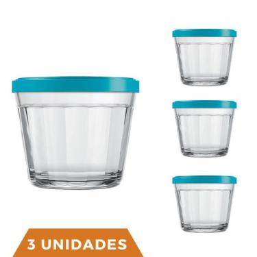 Imagem de 3 Pote Americano Vidro C/Tampa Cores Amlimento 150ml Nadir - NADIR FIG