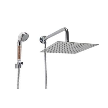 Imagem de Ducha Inox 304 25 cm c/ Ducha Manual c/ Esferas Ionizantes - AMG Metai