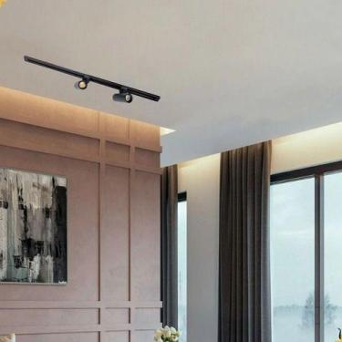 Imagem de Trilho Eletrificado 1 Metro C/ 2 Spots 30w Bivolt - Bela Home, Preto, 