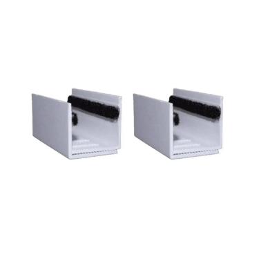 Imagem de 02 Guia U - Externo Ajustável Para Porta De Correr - Branco