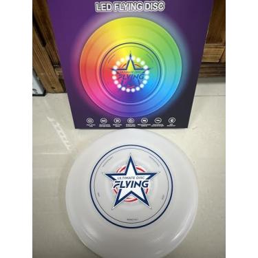 Imagem de Disco voador LED - 7 modos dinâmicos, 7 cores, IP65 à prova d'água, presente perfeito de aniversário e acampamento para homens/meninos/adolescentes/crianças - jogos ao ar livre e brinquedos legais