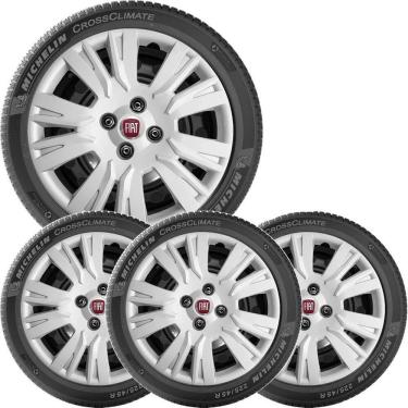 Imagem de 4X Calota Fiat Argo Uno Palio Aro 14 Emblema  221Cb