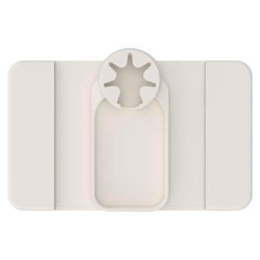 Imagem de Suporte de copo de sofá de silicone versátil e resistente bandeja de apoio de braço para sofá com bolso lateral fácil de instalar suporte de copo para poltrona de silicone para sala de estar (branco)
