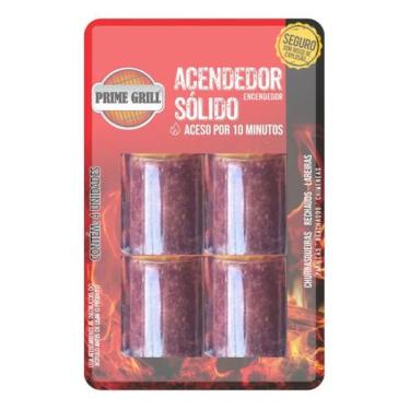 Imagem de 4 Acendedor Lareira Churrasqueira Sólido Blister Prime Grill - Geral