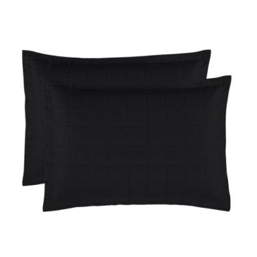 Imagem de Par Porta Travesseiro 50cm x 70cm Soft Berlim - Linda Casa, Preto