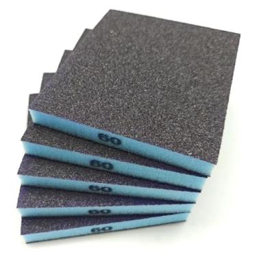 Imagem de 5/6 peças de esponja de lixa grossa média fina bloco de lixamento esponja lixa para metal madeira vidro lavável e reutilizável