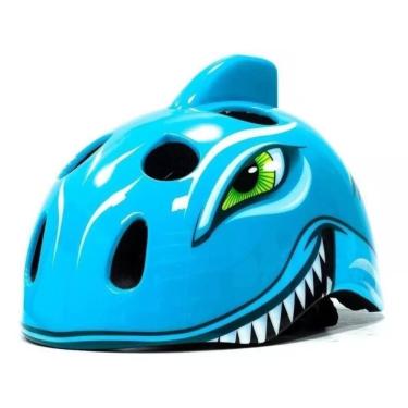 Imagem de Capacete Infantil Kids Tubarão Azul (49-55cm) para Bike Ciclismo 