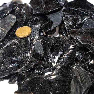 Imagem de Cascalho Obsidiana Negra 1kg Natural para Orgonite - Pedra Bruta 25mm 