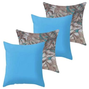 Imagem de Kit 4 Capa De Almofada 40X40 Malha Com Zíper Lisa Estampada - Ametista