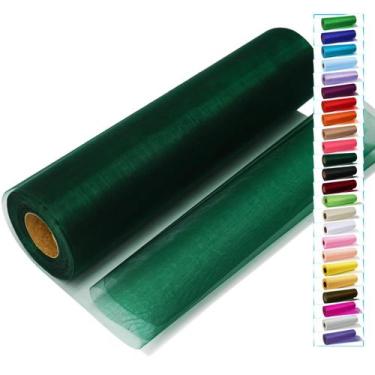 Imagem de Tecido IONTACH Hunter Green Tule Organza 30 cm x 46 m em rolo