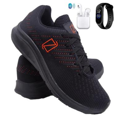 Imagem de Kit Tênis Para Corrida e Treino Masculino Academia Macio e Confortável com Fone e Relógio-Masculino