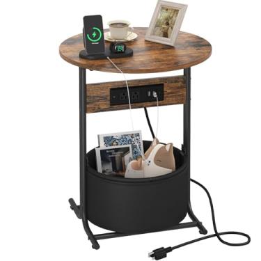 Imagem de Creso hom Mesa lateral redonda marrom rústica UA20HFBZ01