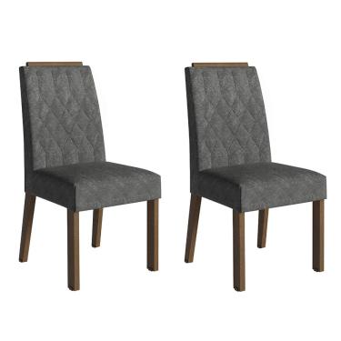 Imagem de Kit 2 Cadeiras de Jantar 4256 com Espaldar Rustic/Silver Madesa
