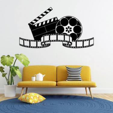 Imagem de Adesivo de Parede Filmagem Cinema Filme Claquete Vintage - V3 Shop