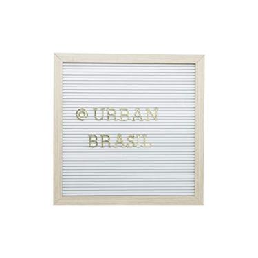 Imagem de Quadro Madeira/plástico Alfabeto Branco Letras Douradas 30.5x2x30.5cm Urban Branco/dourado