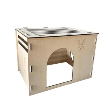 Imagem de Bothyi Casa de madeira para coelhos, abrigo, gaiola espaçosa, acessórios, castelo para coelhos dormindo, habitat de nidificação para gatinhos, gerbil, ouriço, Style B