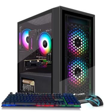 Imagem de STGAubron Computador PC Gaming Desktop, Radeon RX 560 4GB, Intel i7 Xeon E5 até 3,0GHz, 16GB RAM, 512GB SSD, WiFi, BT 5.0, RGB Fan x3, Windows 10 Home for Gamer, Streaming