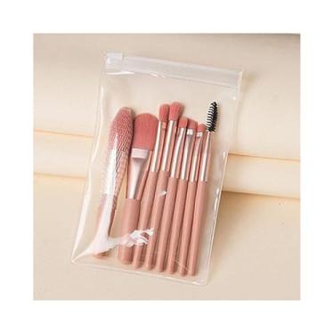Imagem de Conjunto de pincéis de maquiagem para viagem, kit de ferramentas de mini pincéis de maquiagem com bolsa de armazenamento para destaque, blush, sombra, pó