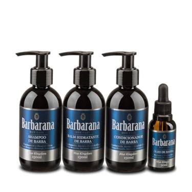 Imagem de Kit para Barba Shampoo, Condicionador, Balm Hidratante e Óleo - Blue Kingdom, Barbarana