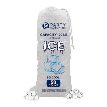 Imagem de Sacos de gelo PARTY BARGAINS com cordão de plástico de 9 kg (50 unidad