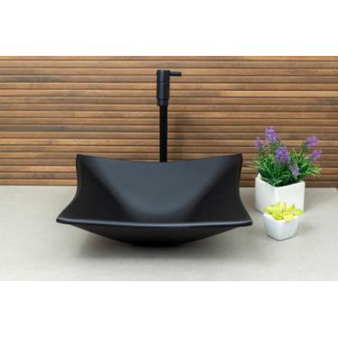 Imagem de Kit Cuba de Vidro para Banheiro Lavabo com Torneira Link Preta e Válvu