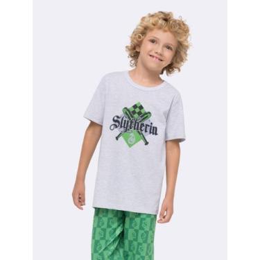 Imagem de Pijama Manga Curta com Calça Infantil Sonserina Unissex - Veggi, Mescl