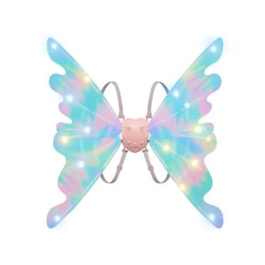Imagem de Asas de Fada Borboleta Infantil com LED e Música – Fantasia Iluminada para Halloween, Festas e Brincadeiras