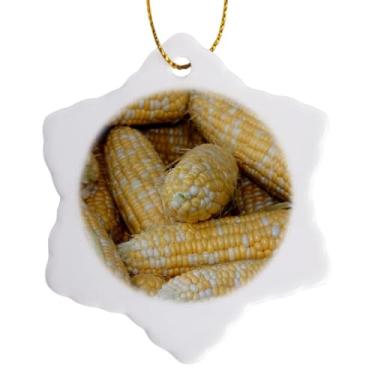 Imagem de 3dRose Enfeite de floco de neve de milho em um mercado de fazendeiros, 7,6 cm