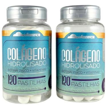 Imagem de Kit 2x Colageno Hidrolisado 120 Comprimidos Colageno com Vitamina C VitaGenus