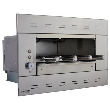 Imagem de Churrasqueira Elétrica De Embutir Titan Suprema 4 Espetos Giratórios Painel Ventilado 127v