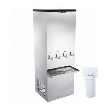Imagem de Kit Bebedouro Industrial 200 Litros Refrigerado Inox Bi200l 220v + Filtro - Venâncio