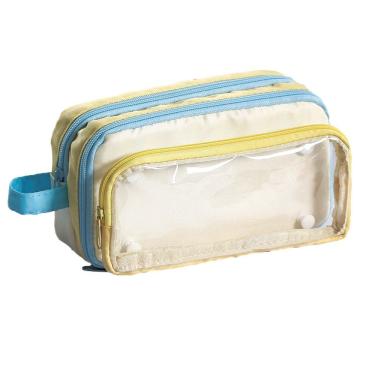 Imagem de Estojo de lápis transparente de grande capacidade com compa removível