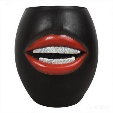 Imagem de Vaso de plantas de resina Flowerpot Creative Lips com dentes brilhante