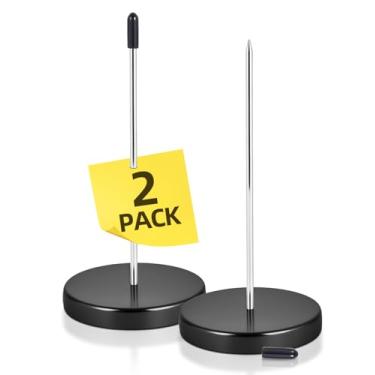 Imagem de Shelvestar 2 porta-recibos de mesa – ponta de bilhete de garfo de notas, eixo de cheque de restaurante, suporte de memorando, preto