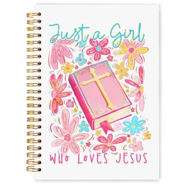 Imagem de WARDOS Caderno de Jesus Cristão Boho Floral 14 x 20 cm, Diário de Verso da Bíblia Feminino Preppy Girly, Diário de Oração Religiosa para Mulheres, Caderno de Notas de Igreja, Presentes Cristãos para
