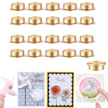Imagem de CYFUN DESIGN 20 peças de mini rolamentos giratórios de metal para fazer cartões, artesanato faça você mesmo, cartões de papel para scrapbooking, rotação de 360°, ferramenta de arte giratória, anéis de