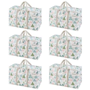 Imagem de VENO Pacote com 6 sacos de mudança e grandes caixas de armazenamento de Natal com tampas. Alternativa a caixas de mudança, suprimentos de embalagem para faculdade. Bolsas resistentes extra grandes