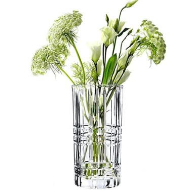 Imagem de YYBOES Vaso de vidro para flores, vaso para flores, conjunto de vasos redondos de cristal para sala de estar, estilo europeu, luxuoso, transparente, arranjo de flores, decoração de flores, vaso