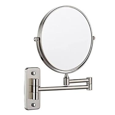 Imagem de Espelho de banheiro doméstico, parede com espelho espelho cosmético dupla face espelho de expansão de maquiagem espelho de expansão 5X espelho de maquiagem de parede espelho dobrável giratório de 360