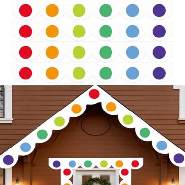 Imagem de WovWeave 4 peças de decoração de casa de gengibre de Natal 24 x 190 cm faixa de porta de toldo de doces capa de varanda frontal para Natal, inverno, quintal, doce, loja, aniversário, chá de bebê