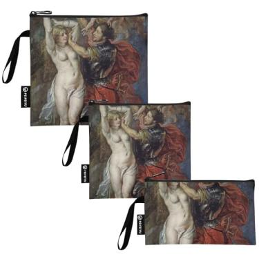 Imagem de Rubens Painting Perseus Andromeda Sandwich and Snack Bags reutilizável lavável bolsa de armazenamento de alimentos com zíper para crianças estudantes adultos (conjunto de 3: P/M/G)