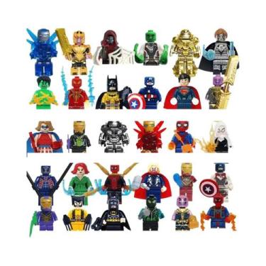 Imagem de Conjunto De Blocos De Montar Mini Super-Heróis Da Marvel 24 Peças Home