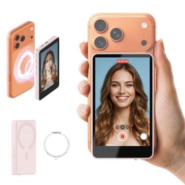 Imagem de SYNCO XView Tela de monitor de selfie para iPhone 17 Series e Android, sem fio 4K/1080p Magnetic Vlog Back Camera Monitor com alcance de 164 pés, alto-falante integrado para YouTube TikTok Live