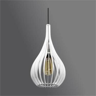 Imagem de Pendente em Madeira - Drop Mini - Branco - Otago