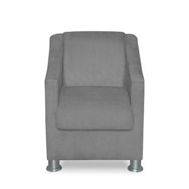 Imagem de Mini Poltrona Cadeira Infantil Tilla De Criança Suede Cinza Claro - Ki
