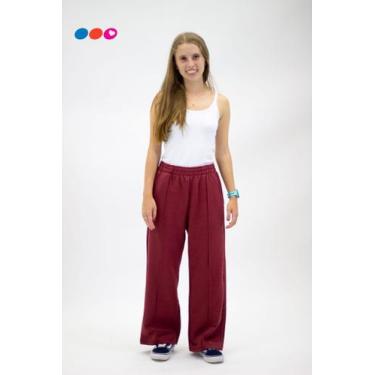 Imagem de Calça Pantalona Infantil Nervura Frontal - Nick.Tóia, 10, Bordô